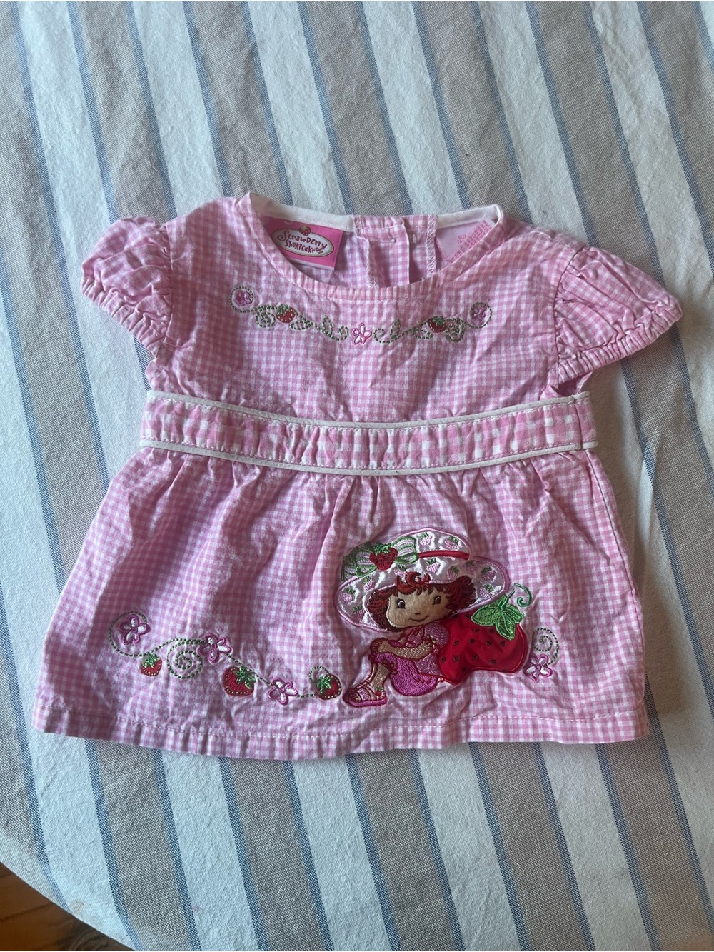 Vintage strawberry shortcake Pink Gingham Girls' Tunic Top size 12 months